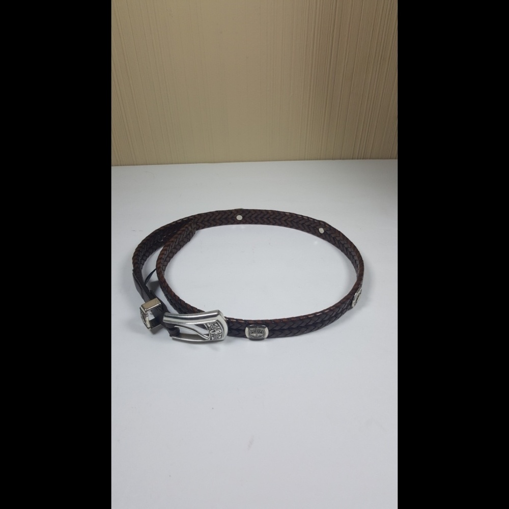 Brighton Braided Leather Western Style Belt Sz Med